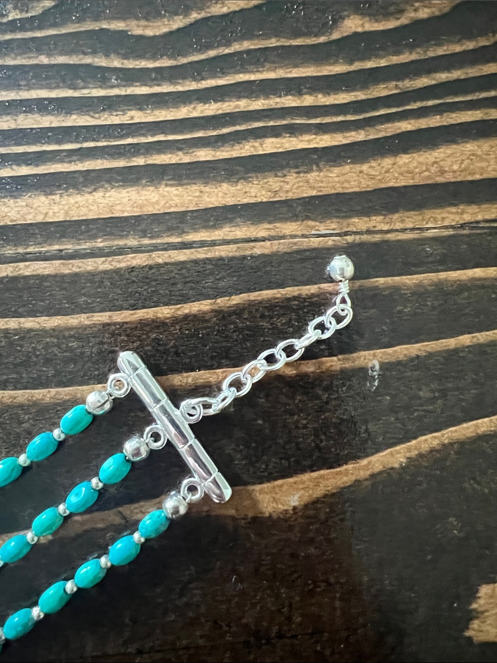 Studio Barse Turquoise and Magnesite Multi-Row Beaded Bracelet with Center Stone - Picture 5 of 6